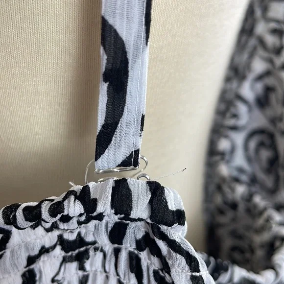 Lane Bryant Smocked Ruffle Boho Chiffon Sundress w/Removable Straps - Size 26 - Picture 12 of 15